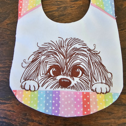 Peeking puppy head silhouette cute dog line art drawing sketch light stitch machine embroidery designs kids sweatshirt design