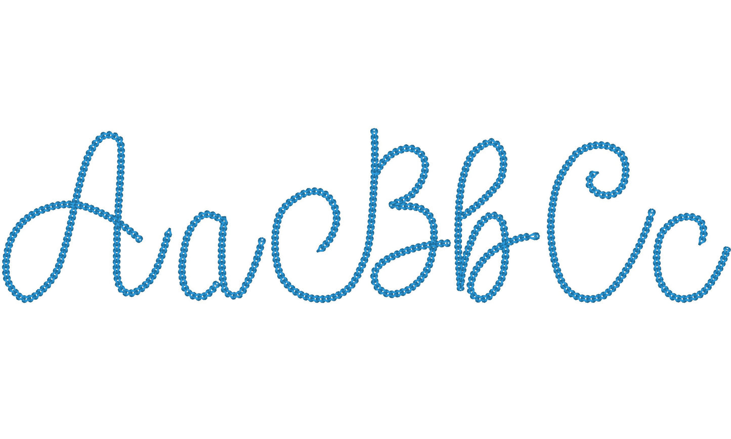 Bold Chain stitch FONT Dense chain machine embroidery designs in alphabet