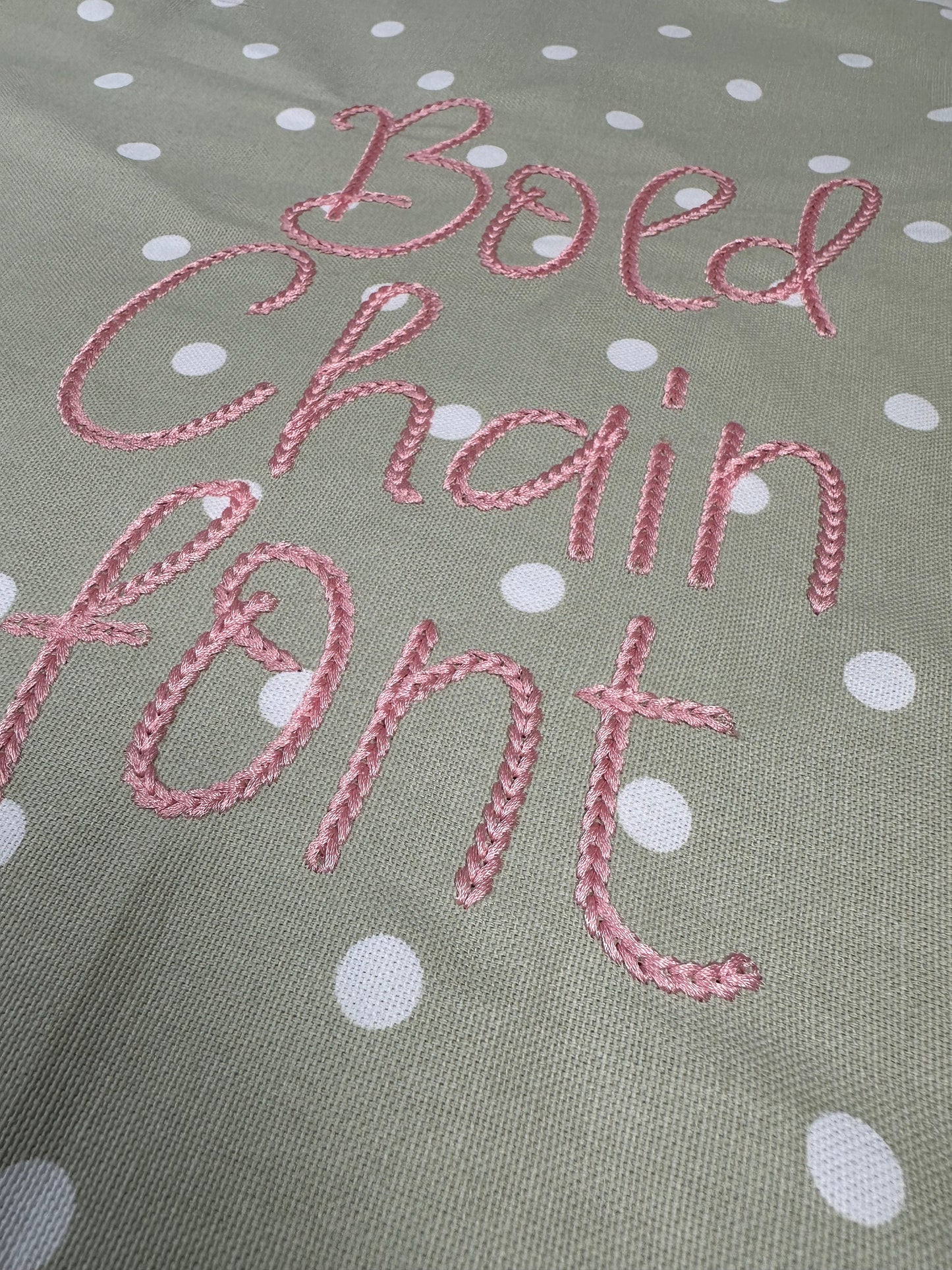 Narrow Bold Authentic Hand Chain stitch FONT machine embroidery designs alphabet