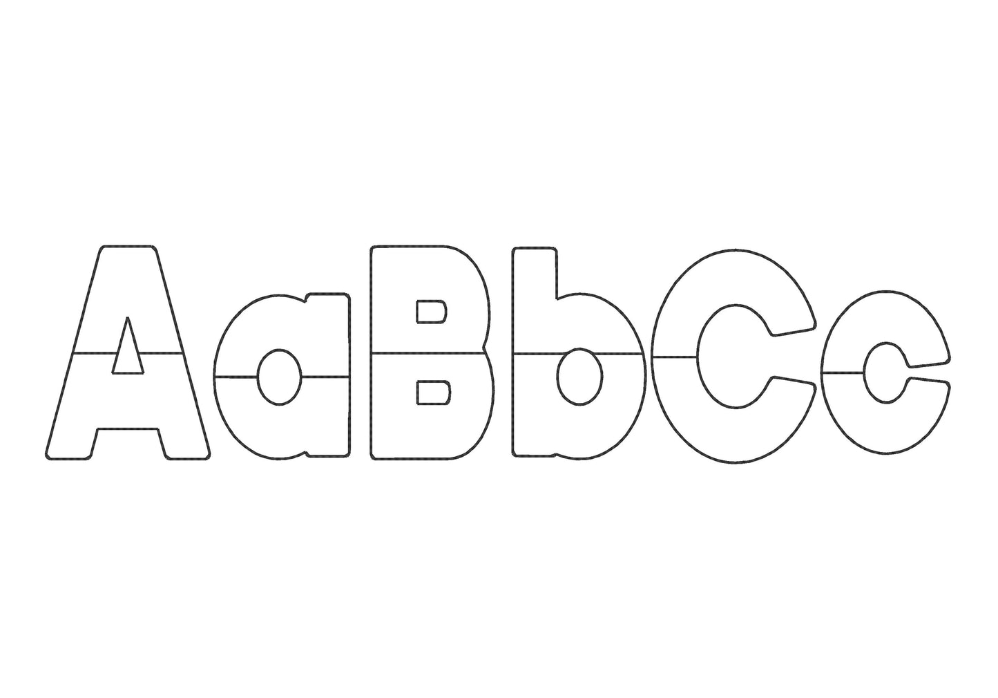 Light applique font Open Edge Raggedy Applique Alphabet bean stitch outline patchwork machine embroidery designs Split duotone multicolor