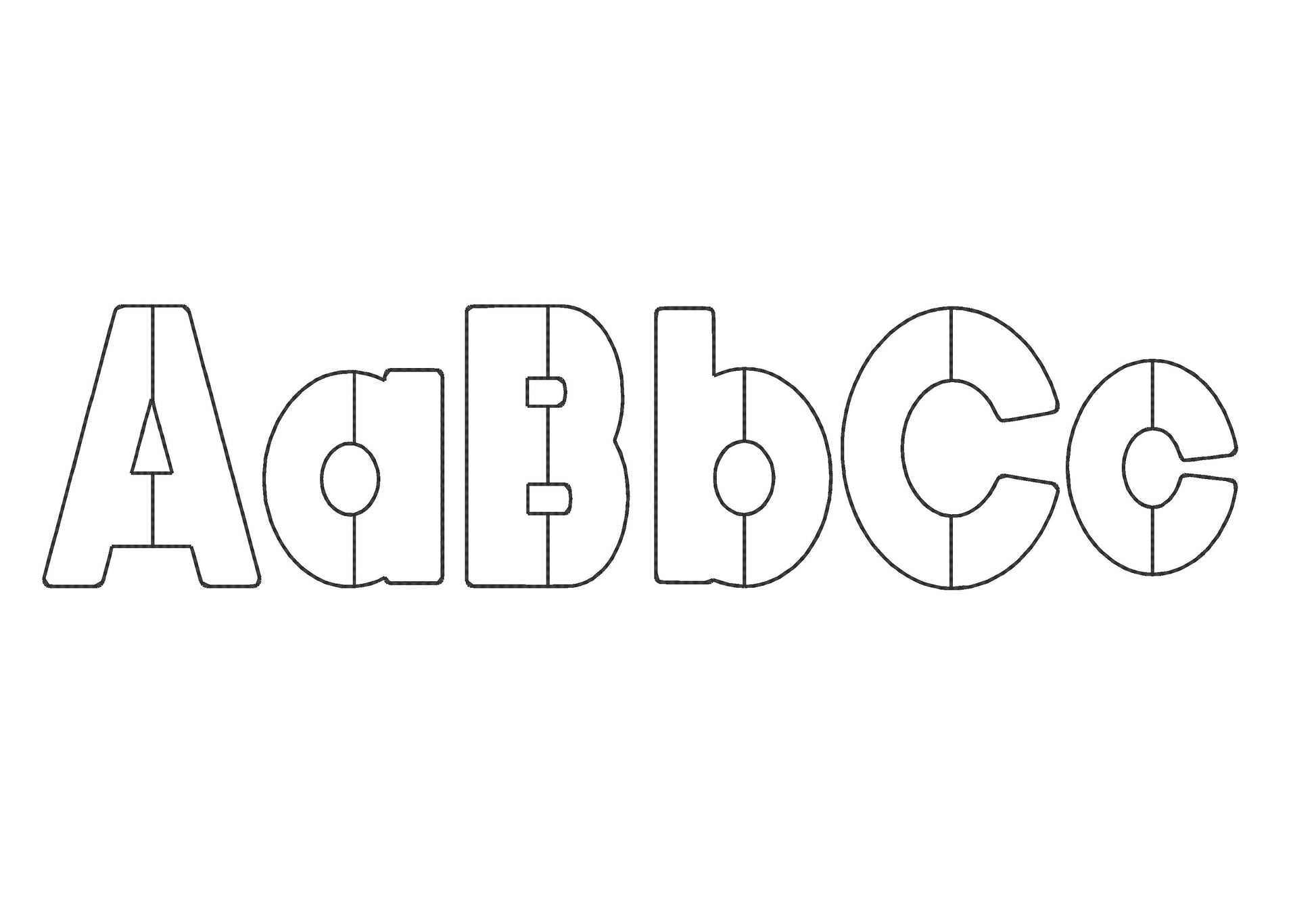 Open Edge Raggedy Applique Alphabet bean stitch outline patchwork Font machine embroidery designs