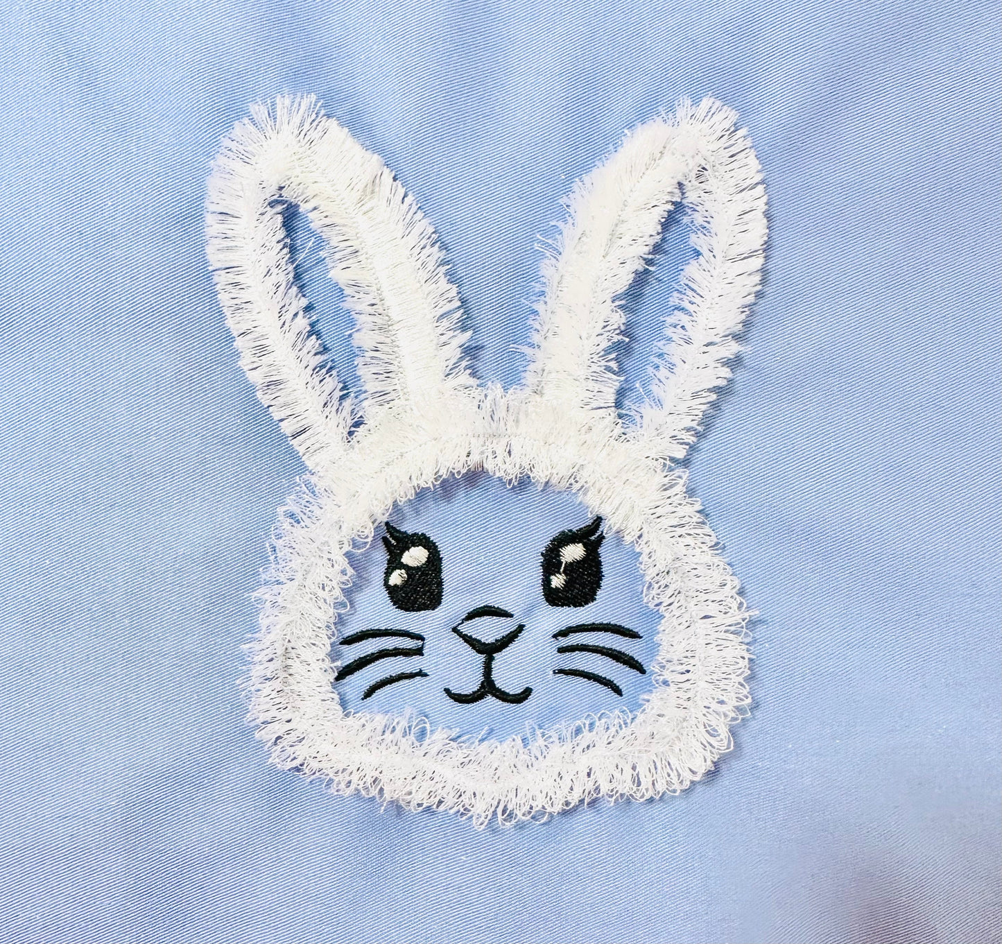 Fluffy Easter Bunny Head Silhouette Machine Embroidery Designs Chenille Fluffy Bunny Cute Little Bunny Fringe