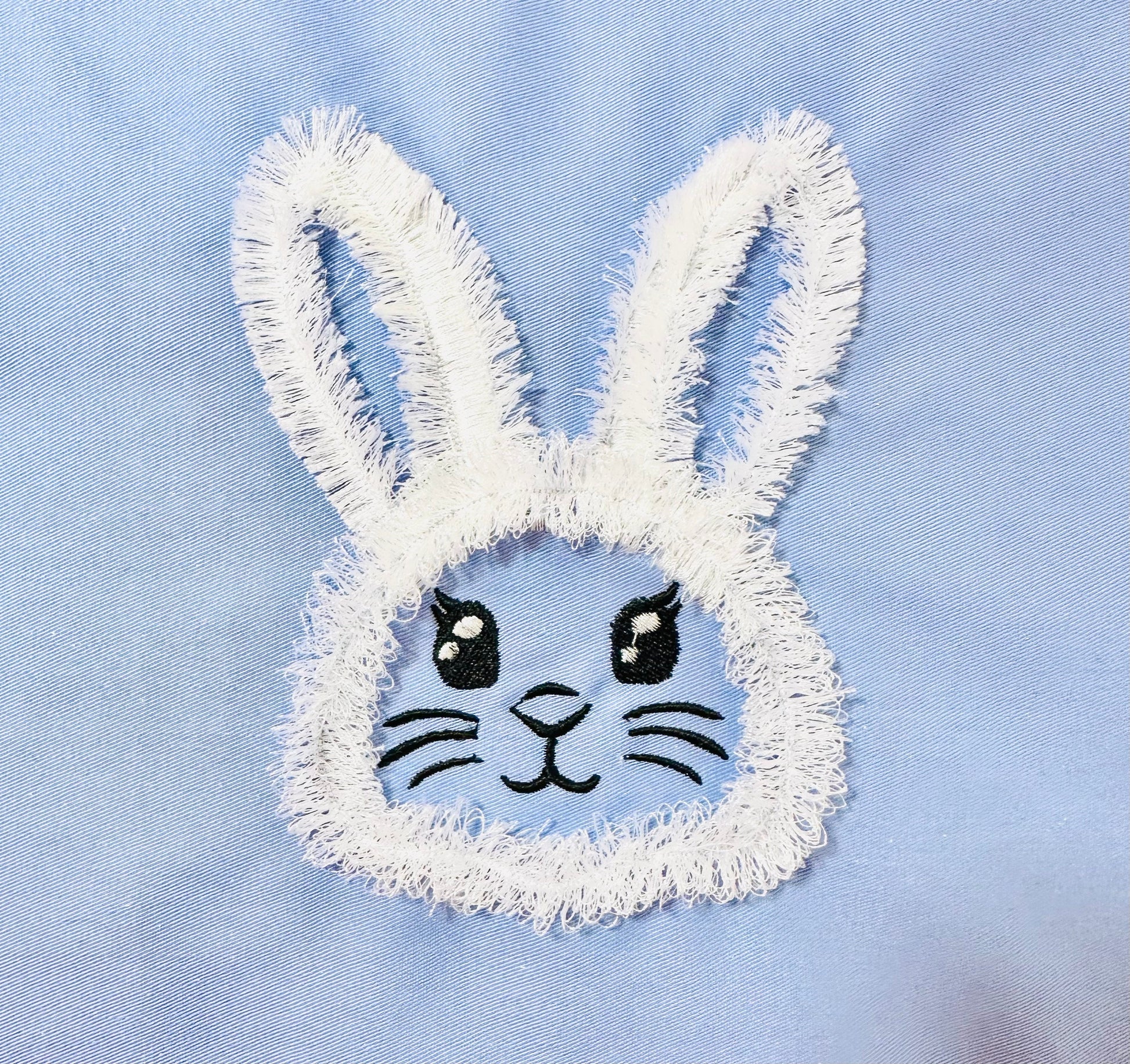 Fluffy Easter Bunny Head Silhouette Machine Embroidery Designs Chenille Fluffy Bunny Cute Little Bunny Fringe