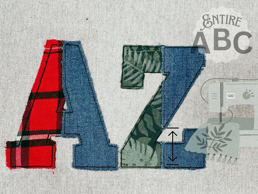 Light applique font Open Edge Raggedy Applique Alphabet monogram bean stitch outline patchwork machine embroidery designs Split