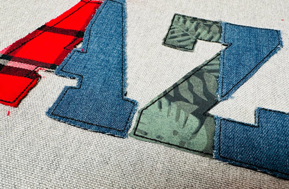 Light applique font Open Edge Raggedy Applique Alphabet monogram bean stitch outline patchwork machine embroidery designs Split