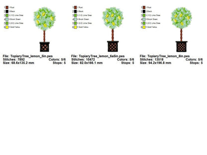 Topiary Tree with lemons awesome lemon plant in a pot machine embroidery designs assorted sizes kitchen dish towel design