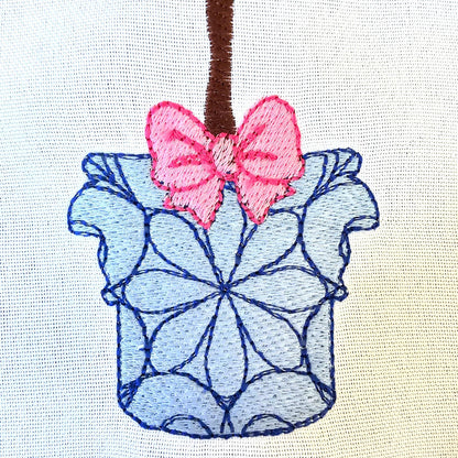 Fringed Fluffy Heart Shape Topiary Tree With Bow Fringe ITH in the Hoop Fluffy Fringed Plant in Pot Machine Embroidery Designs Hoop 4x4 5x7 - Etsy