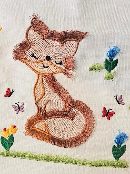 Fox Light Stitch Fringed Machine Embroidery Designs One Little Fox Kids Sweatshirt Tshirt Outfit Embroidery Fluffy Wild Animal 4, 5, 6inch - Etsy