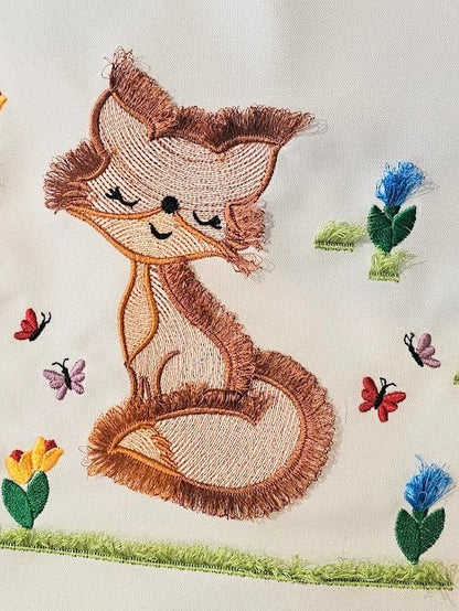 Fox Light Stitch Fringed Machine Embroidery Designs One Little Fox Kids Sweatshirt Tshirt Outfit Embroidery Fluffy Wild Animal 4, 5, 6inch - Etsy