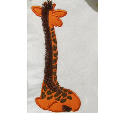 Fringed Hair Giraffe Embroidery 6" 7" 8" 9" 5" 10" | Chenille PES DST JEF | Artapli