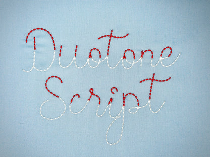 Duotone Hand stitch effect FONT machine embroidery designs in assorted mini sizes script alphabet letters bold bean stitch BX