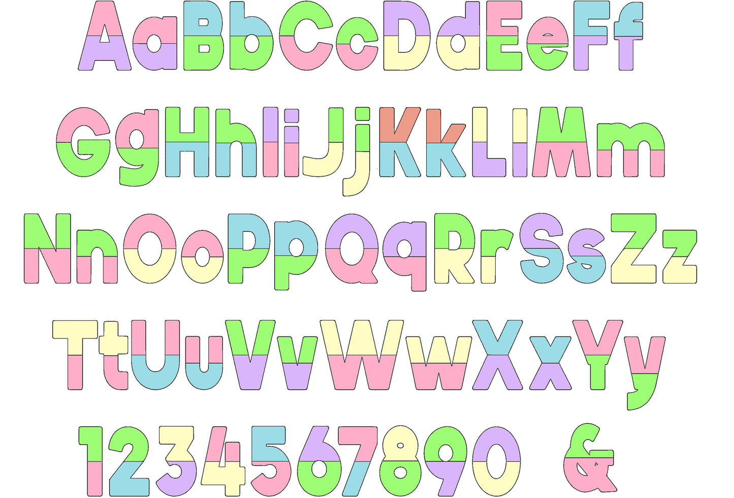 Light applique font Open Edge Raggedy Applique Alphabet bean stitch outline patchwork machine embroidery designs Split duotone multicolor