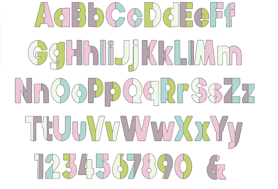 Open Edge Raggedy Applique Alphabet bean stitch outline patchwork Font machine embroidery designs