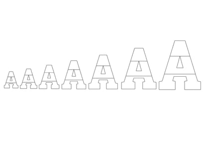 Light applique font Open Edge Raggedy Applique Alphabet bean stitch outline patchwork machine embroidery design