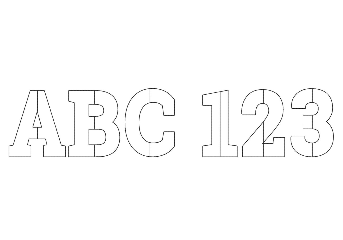 Light applique font Open Edge Raggedy Applique Alphabet monogram bean stitch outline patchwork machine embroidery designs Split