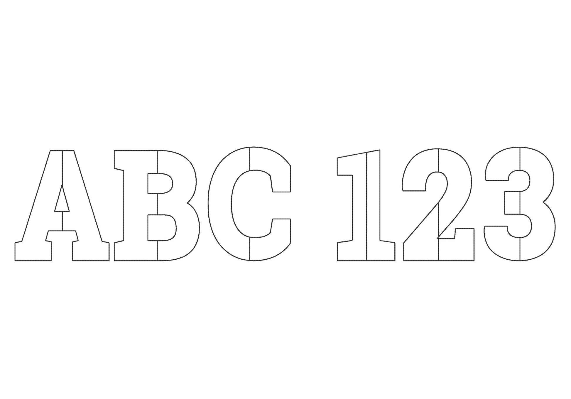 Light applique font Open Edge Raggedy Applique Alphabet monogram bean stitch outline patchwork machine embroidery designs Split