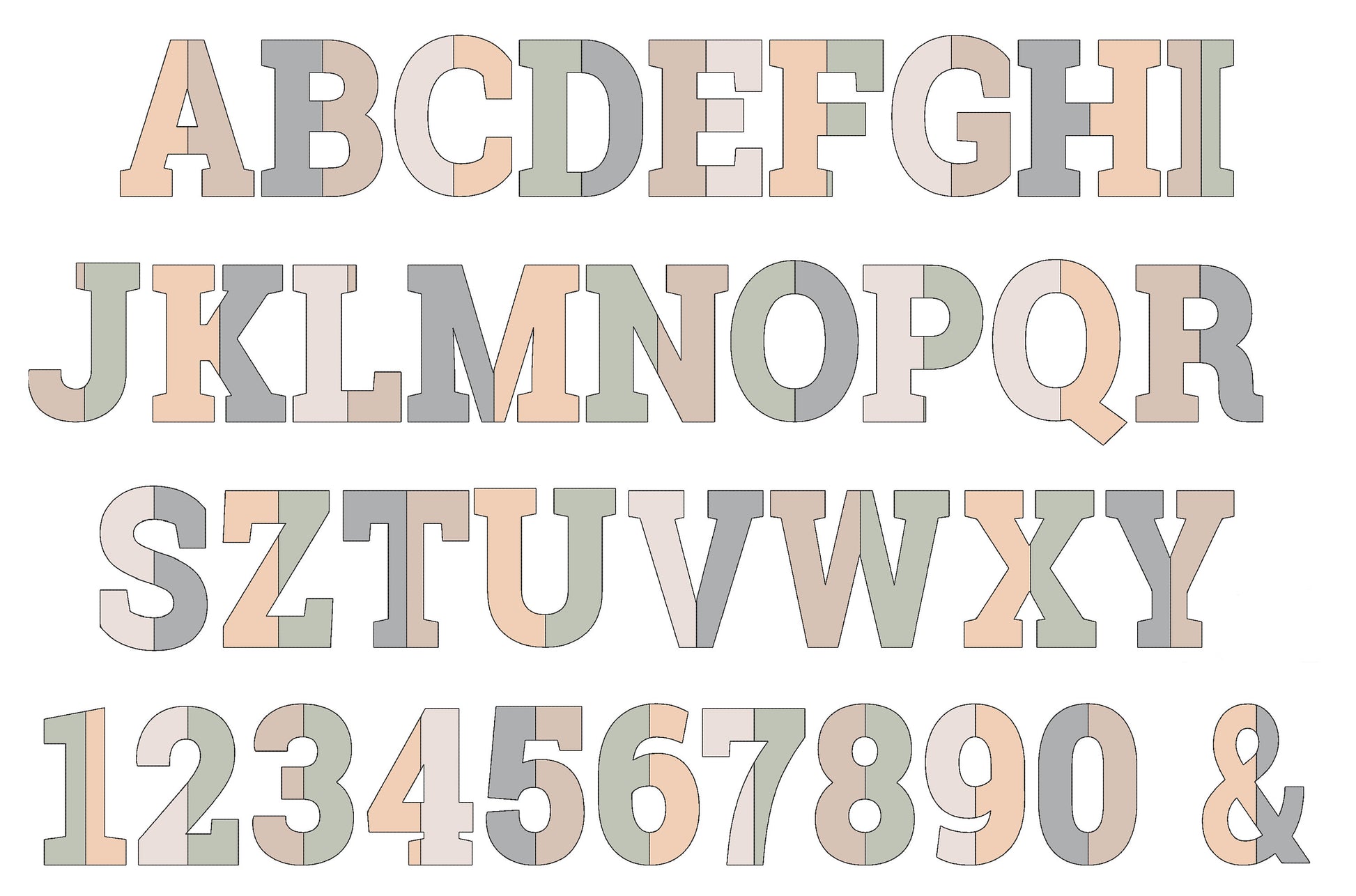 Light applique font Open Edge Raggedy Applique Alphabet monogram bean stitch outline patchwork machine embroidery designs Split