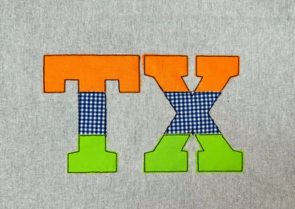 Light applique font Open Edge Raggedy Applique Alphabet bean stitch outline patchwork machine embroidery design