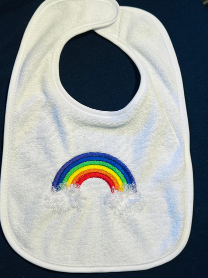 Top Rainbow fringed fluffy clouds kids baby fur chenille machine embroidery designs