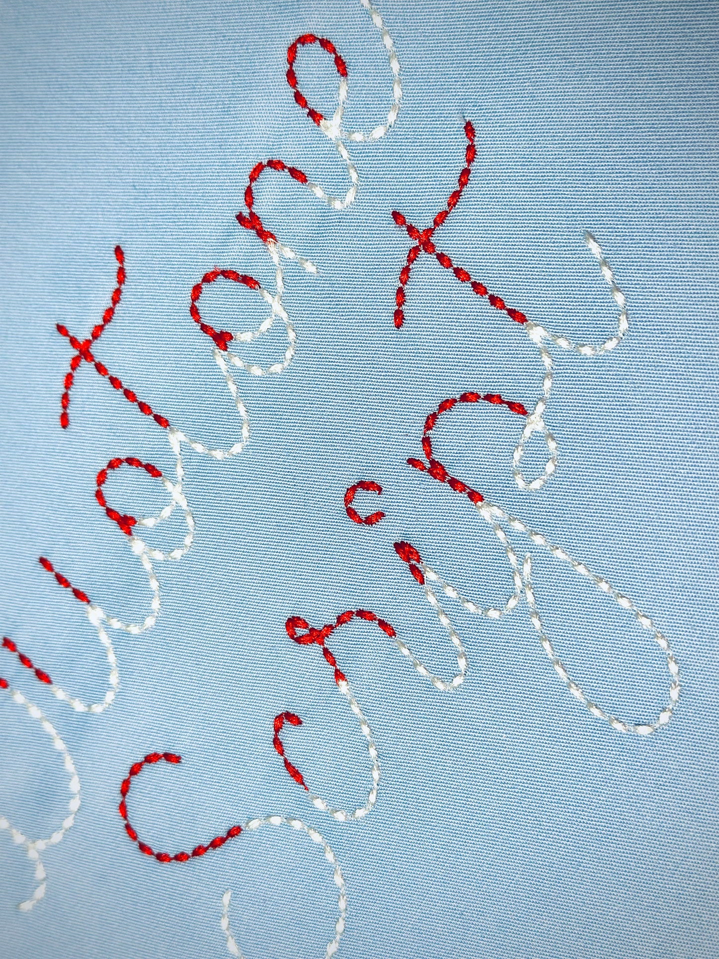 Duotone Hand stitch effect FONT machine embroidery designs in assorted mini sizes script alphabet letters bold bean stitch BX