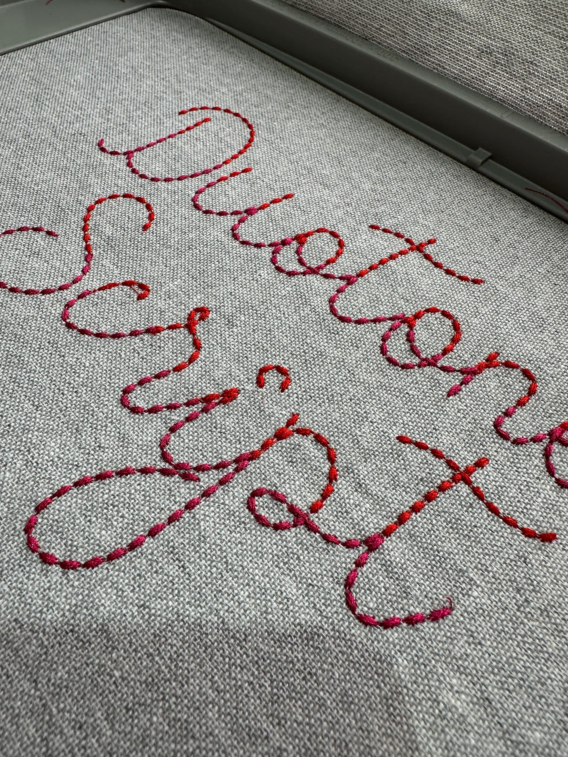 Duotone Hand stitch effect FONT machine embroidery designs in assorted mini sizes script alphabet letters bold bean stitch BX