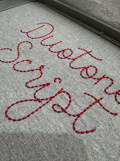 Duotone Hand stitch effect FONT machine embroidery designs in assorted mini sizes script alphabet letters bold bean stitch BX