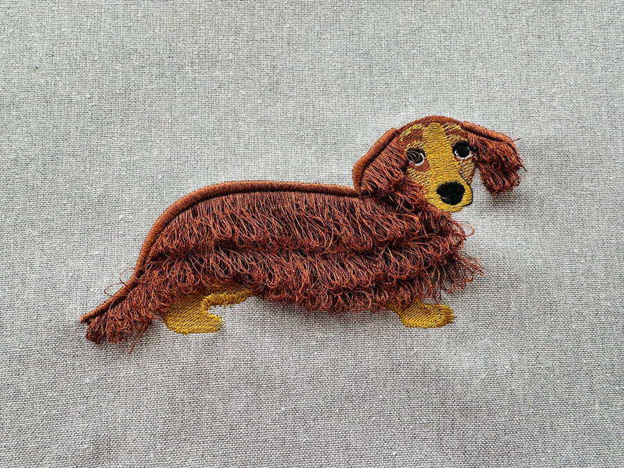 Dachshund Fringe Dog Fluffy Chenille Puppy Machine Embroidery Designs Weenie Dog Breed Fringed Fur Dachshund Dog Puppy Embroidery Pet Animal - Etsy