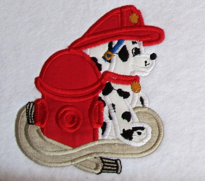 Dalmatian Fireman Puppy Set of 4 applique machine embroidery designs for kids