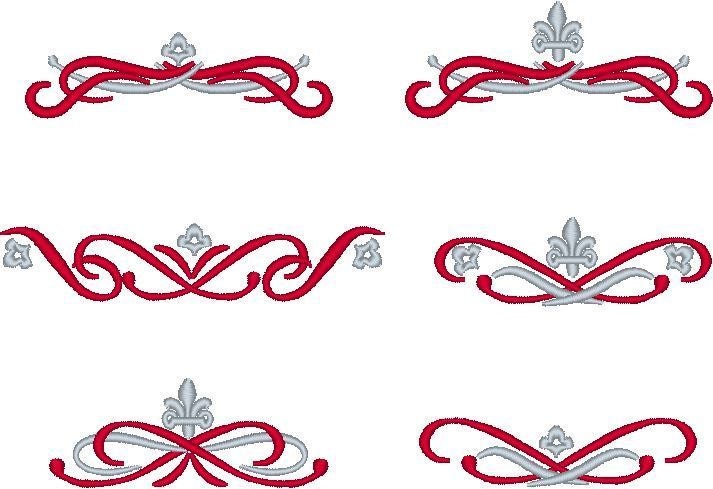 Damasks Borders Set of 6 – Embroidery Font 2" 4" 5" 6" 7" | BX PES DST JEF | Artapli