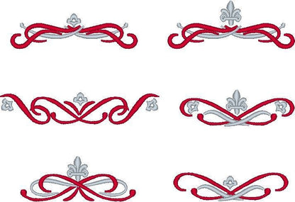 Damasks Borders Set of 6 – Embroidery Font 2" 4" 5" 6" 7" | BX PES DST JEF | Artapli