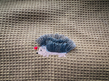 Hedgehog Mini Fluffy Chenille Wildlife Animal Machine Embroidery Designs Forest Hedgehog Kids Baby Shirt Design