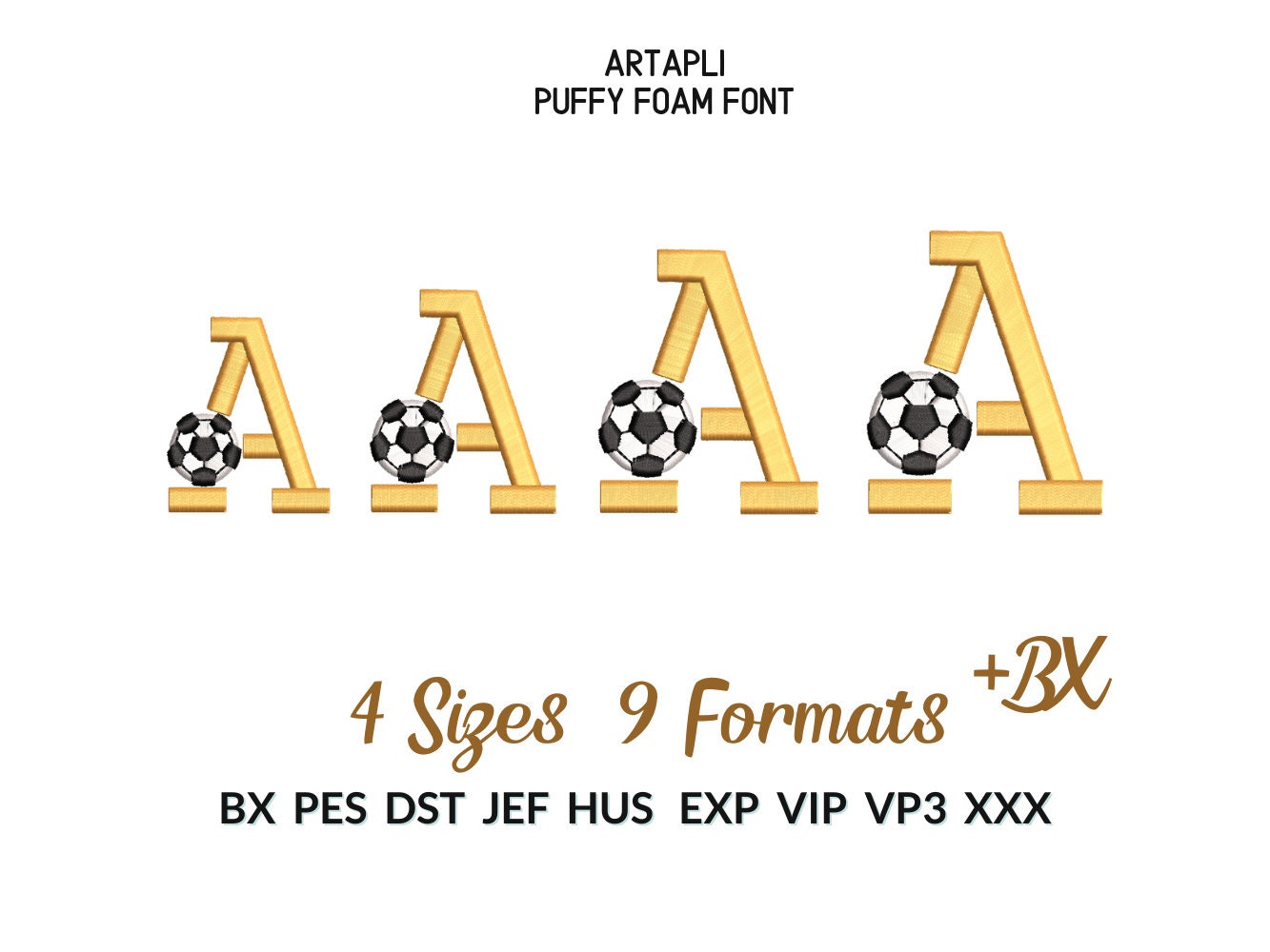 Puffy Soccer Font puffy foam embroidery fonts Sport alphabet letters machine embroidery designs boys monogram