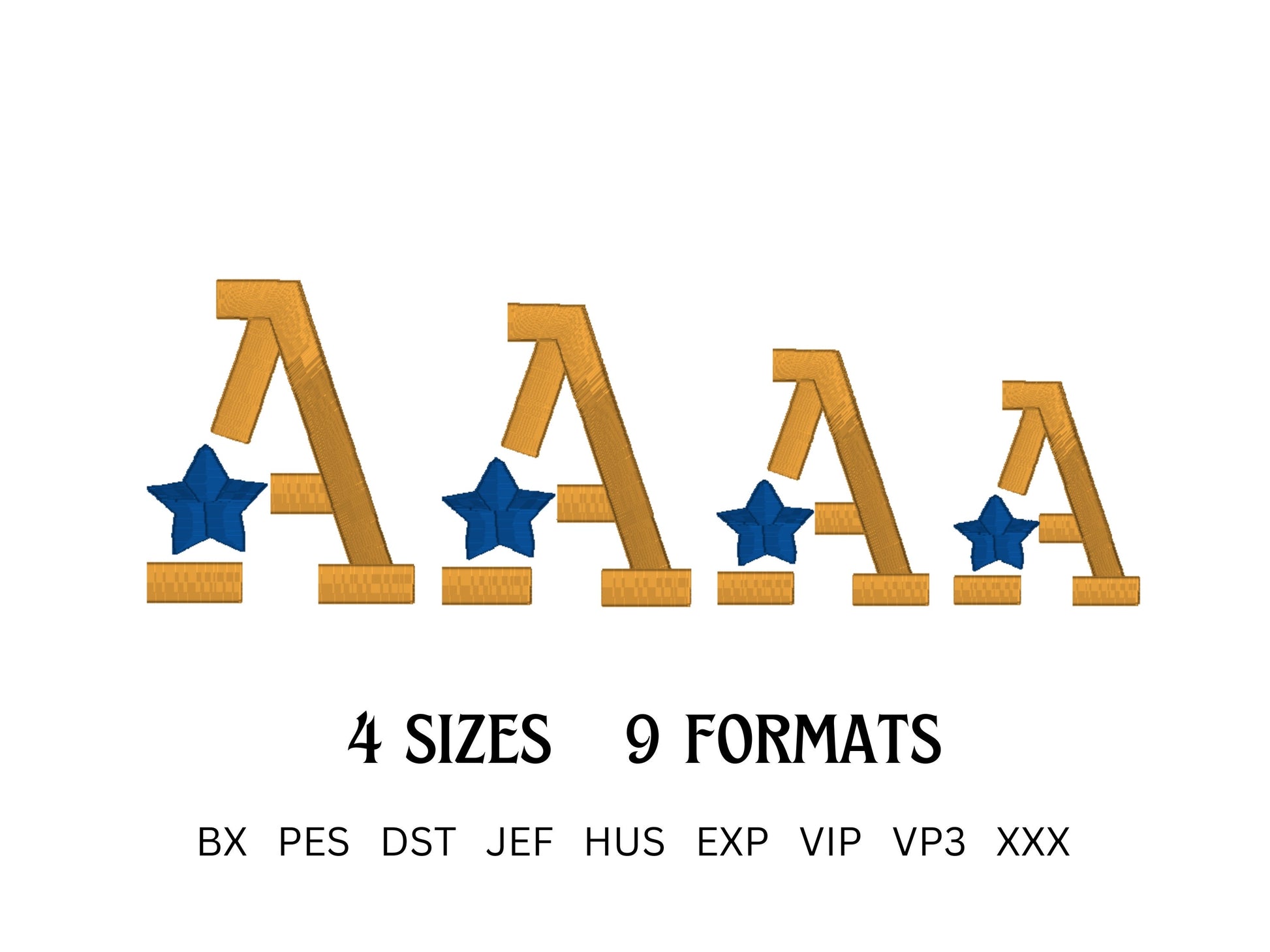 Puff Star Embroidery font machine embroidery designs 3D raised Puffy Foam Starry alphabet monogram Block Font