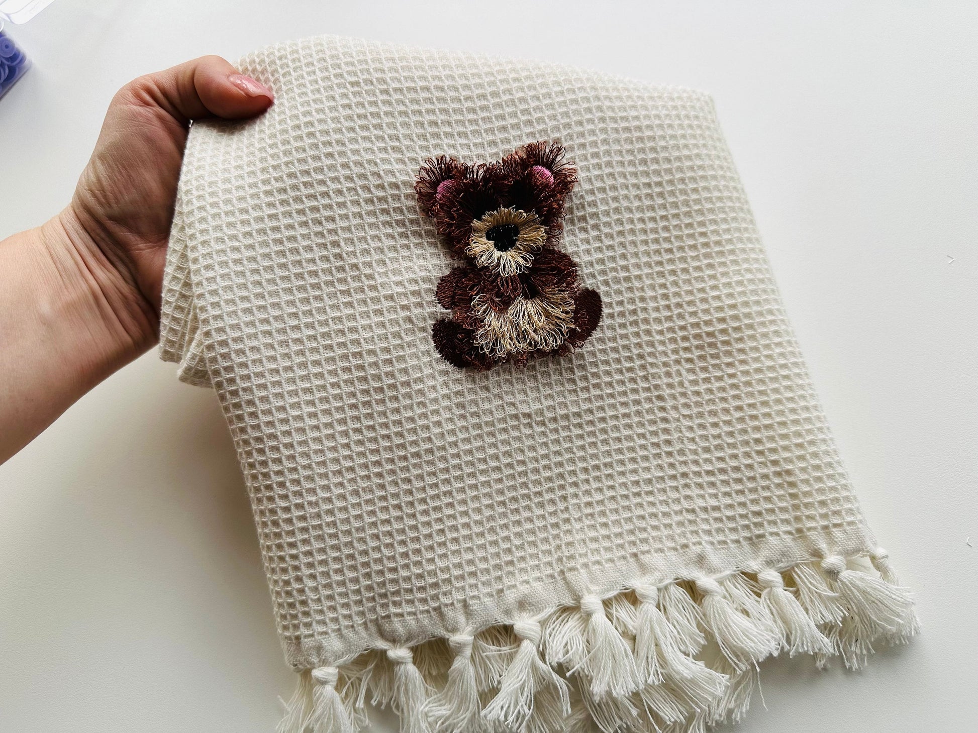 Mini Bear Fringed Fluffy Chenille Teddy Bear Small Sizes Machine Embroidery Designs Awesome Fur Wild Animal Design Fringe