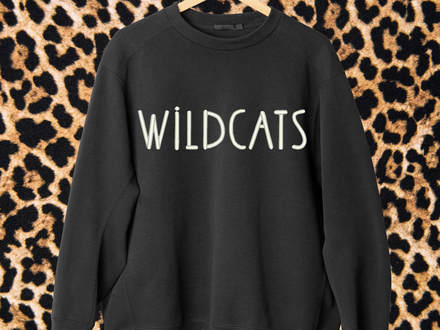 Puff Wildcats Embroidery font machine embroidery designs 3D raised Puffy Foam Wild alphabet monogram Block Font