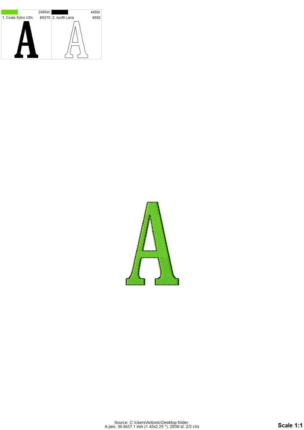 Fill Stitch Block Font Ronny