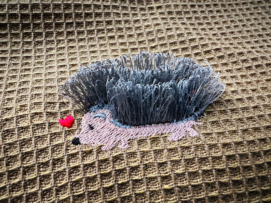 Hedgehog Mini Fluffy Chenille Wildlife Animal Machine Embroidery Designs Forest Hedgehog Kids Baby Shirt Design