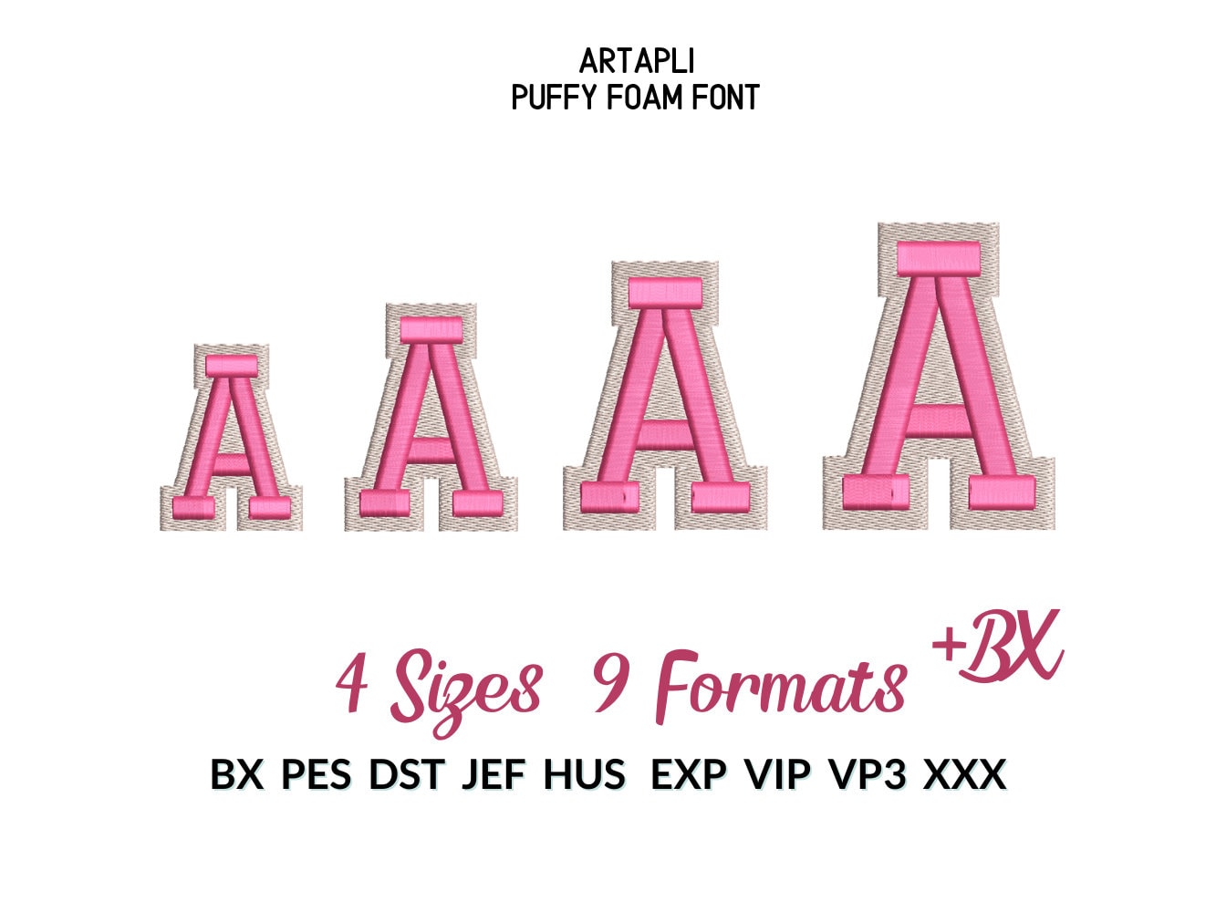 Puff and fill stitch 2 colors duo tone Embroidery Font machine embroidery designs Puffy Foam alphabet monogram Block Font small double