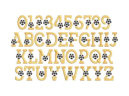 Puffy Soccer Font puffy foam embroidery fonts Sport alphabet letters machine embroidery designs boys monogram