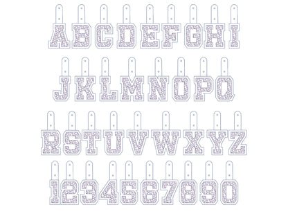 Leopard print Monogram Eyelet and Key Fob Snap Tab Block Font alphabet in the hoop ITH machine embroidery designs keychain bag tag gift idea