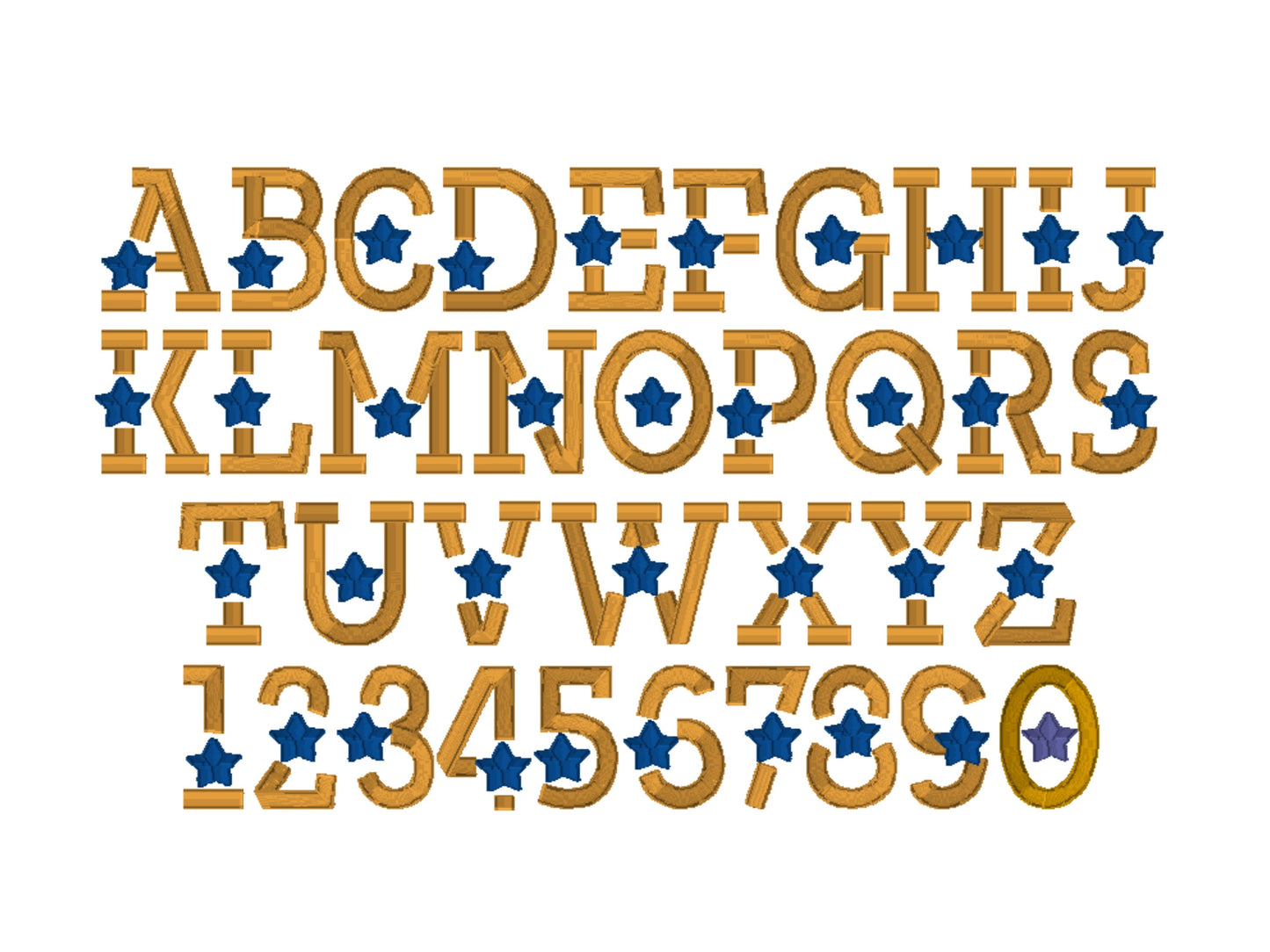 Puff Star Embroidery font machine embroidery designs 3D raised Puffy Foam Starry alphabet monogram Block Font