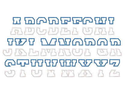 Sport Split Athletic Monogram Applique – Sizes 3" 4" 5" 6" 7" 10" BX Digital Font File | Artapli