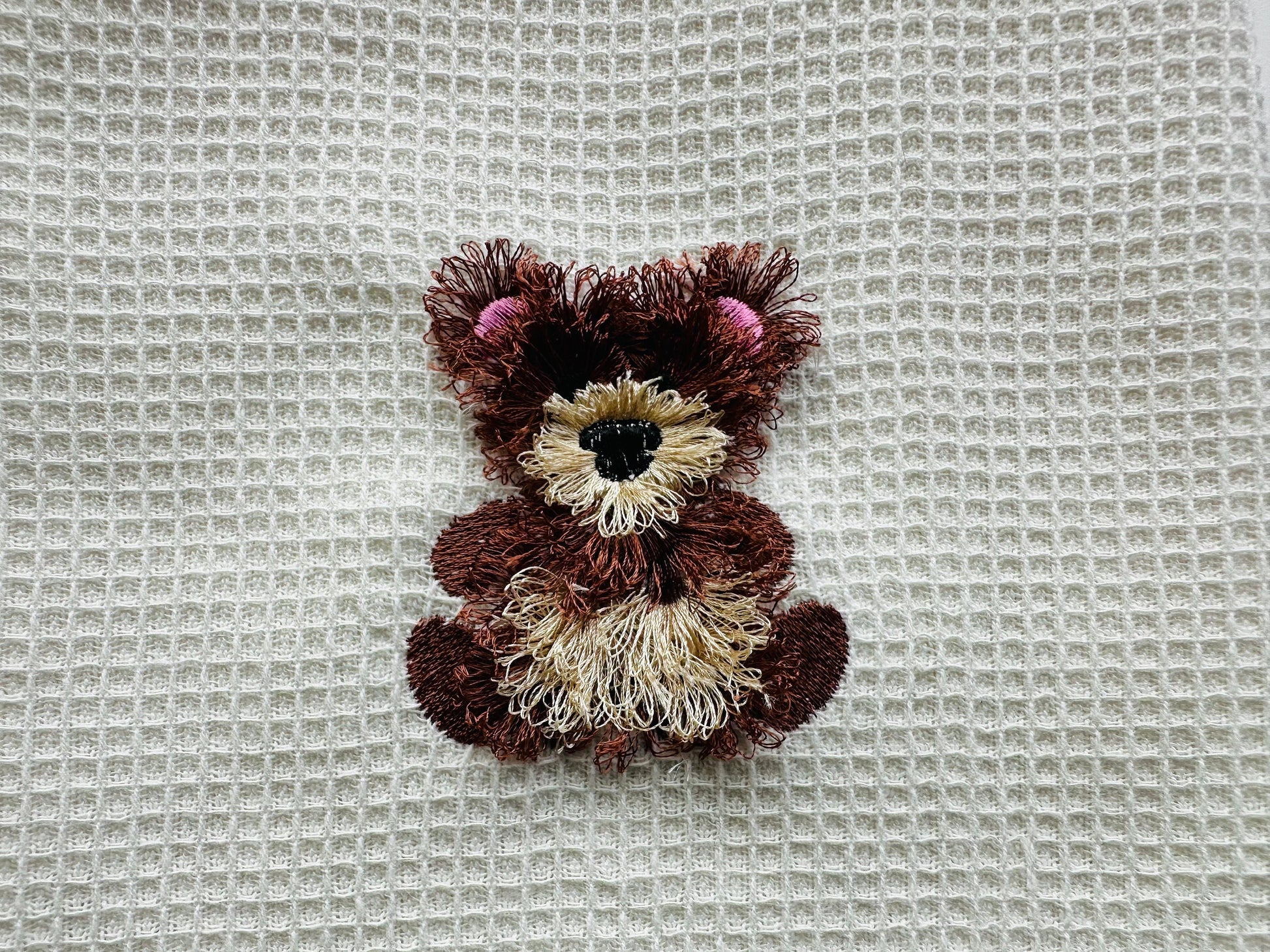 Mini Bear Fringed Fluffy Chenille Teddy Bear Small Sizes Machine Embroidery Designs Awesome Fur Wild Animal Design Fringe