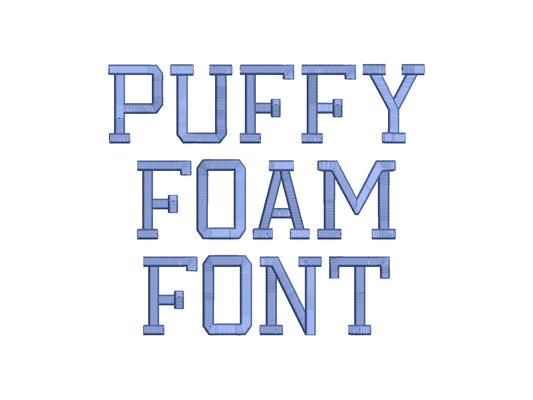 Puff Embroidery font file machine embroidery designs 3D raised Puffy Foam 3D Narrow alphabet monogram Block Font BX