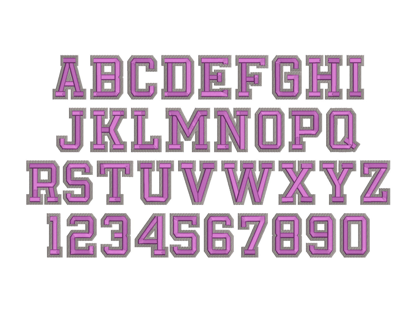 Puff and fill stitch 2 colors duo tone Embroidery Font machine embroidery designs Puffy Foam alphabet monogram Block Font small double