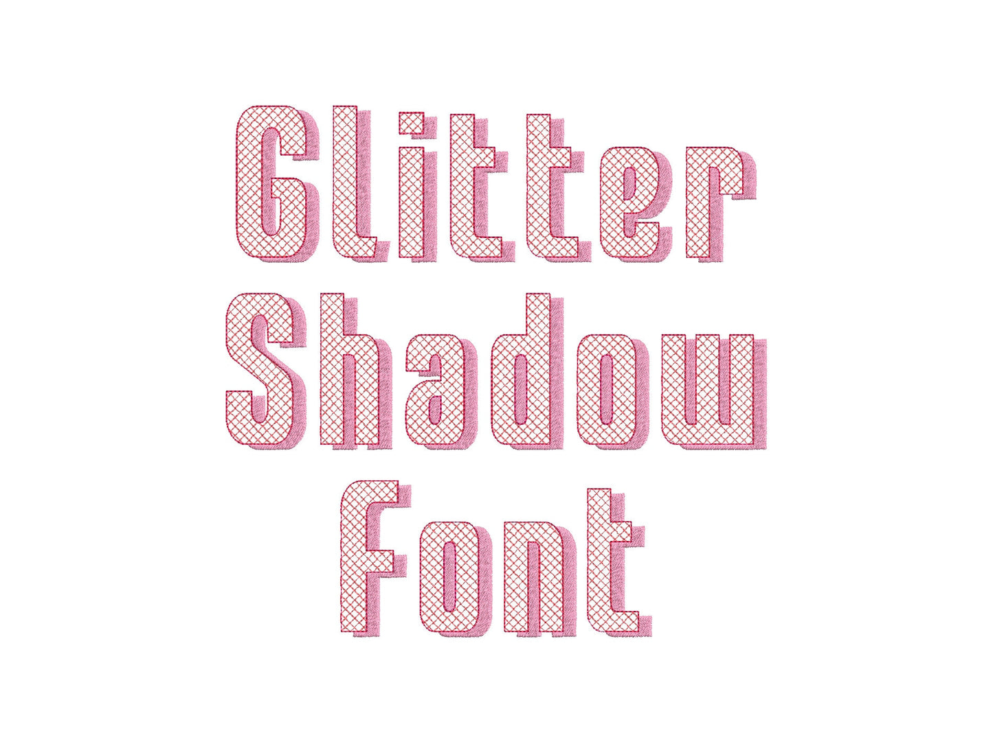 Glitter Shadow Font HTV vinyl embroidery glitter vinyl alphabet letters Sparkling effect machine embroidery designs