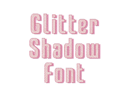 Glitter Shadow Font HTV vinyl embroidery glitter vinyl alphabet letters Sparkling effect machine embroidery designs