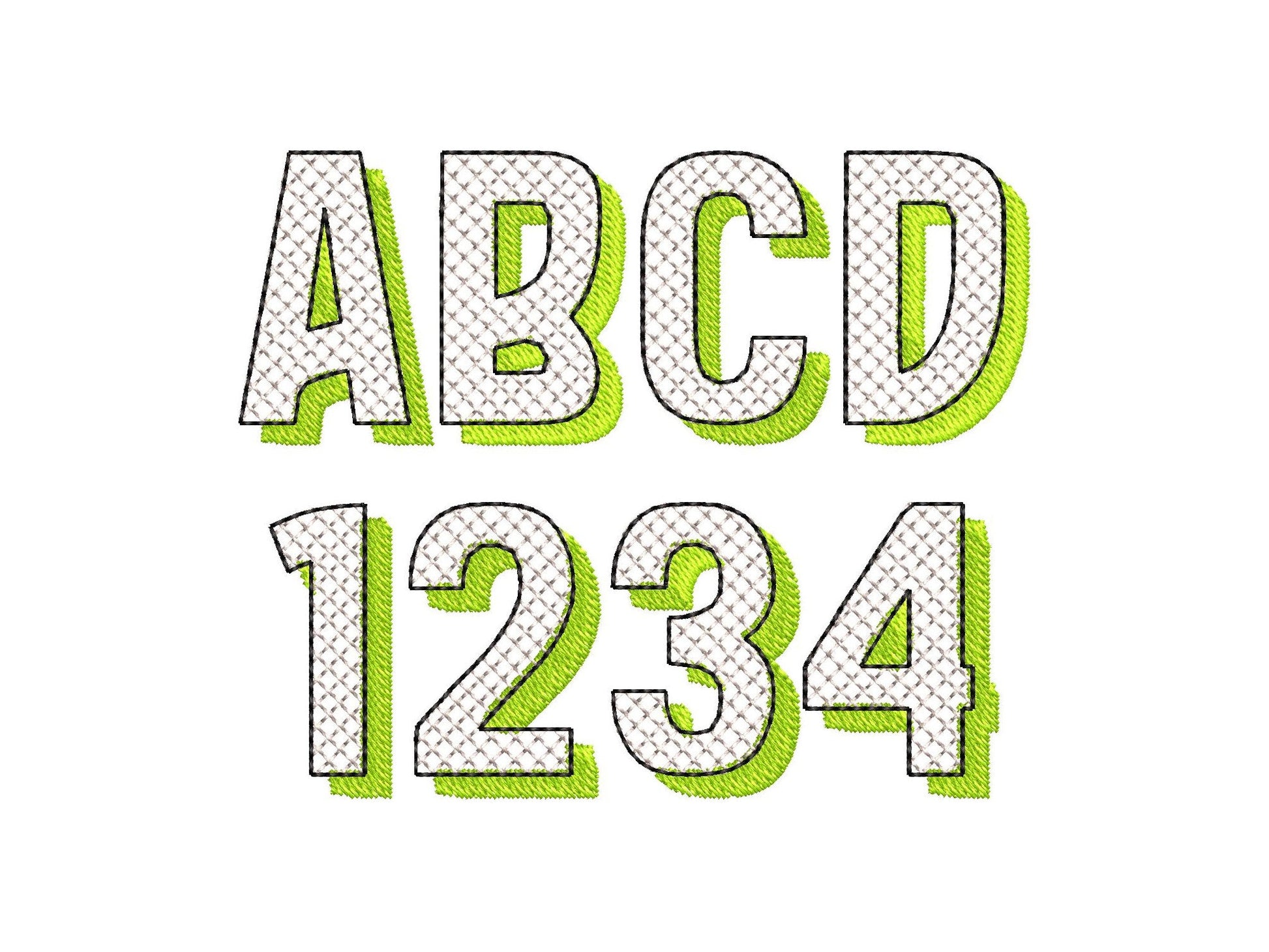 Block Glitter Shadow Font HTV glitter monogram sparkle effect alphabet letters machine embroidery designs