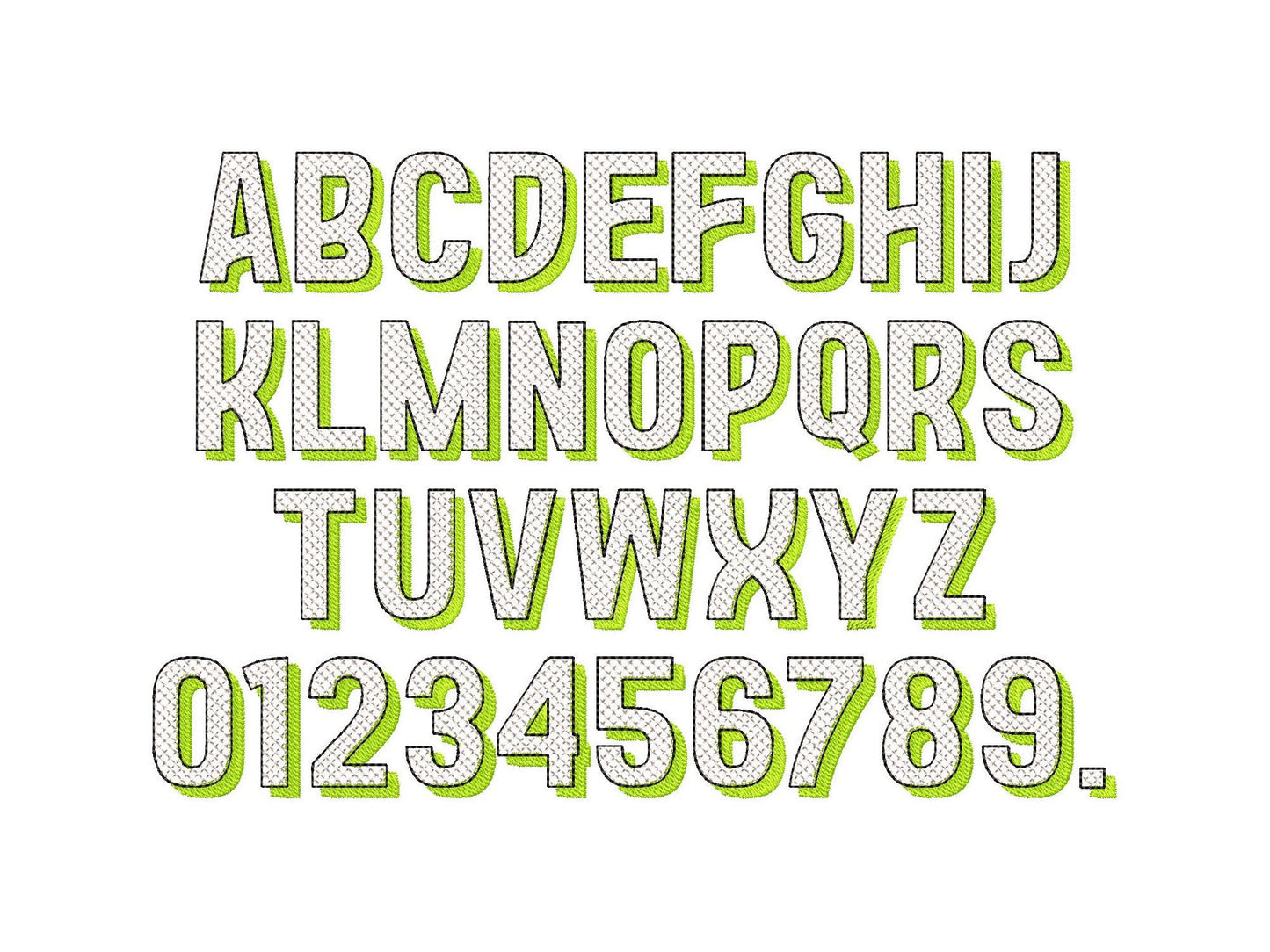 Block Glitter Shadow Font HTV glitter monogram sparkle effect alphabet letters machine embroidery designs