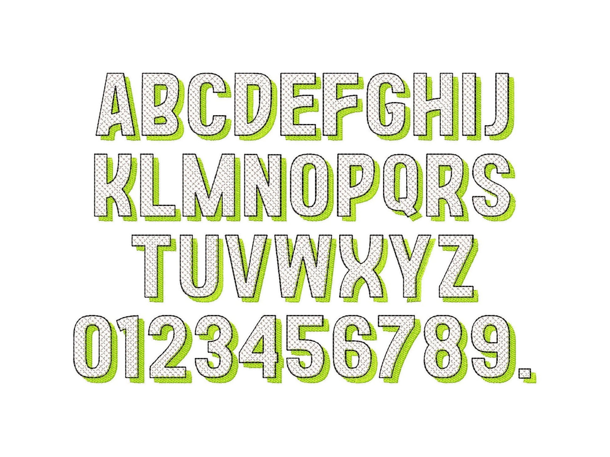 Block Glitter Shadow Font HTV glitter monogram sparkle effect alphabet letters machine embroidery designs